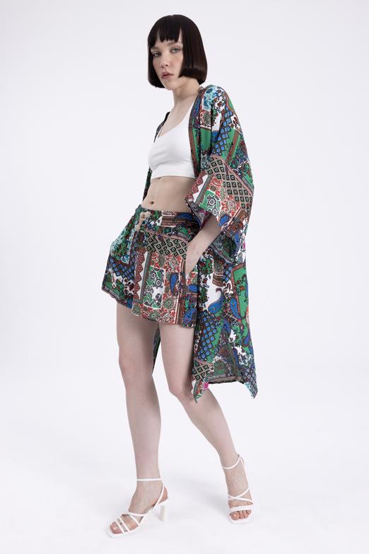 Bayan Multı Bel Lastik Detaylı Şort - BSL