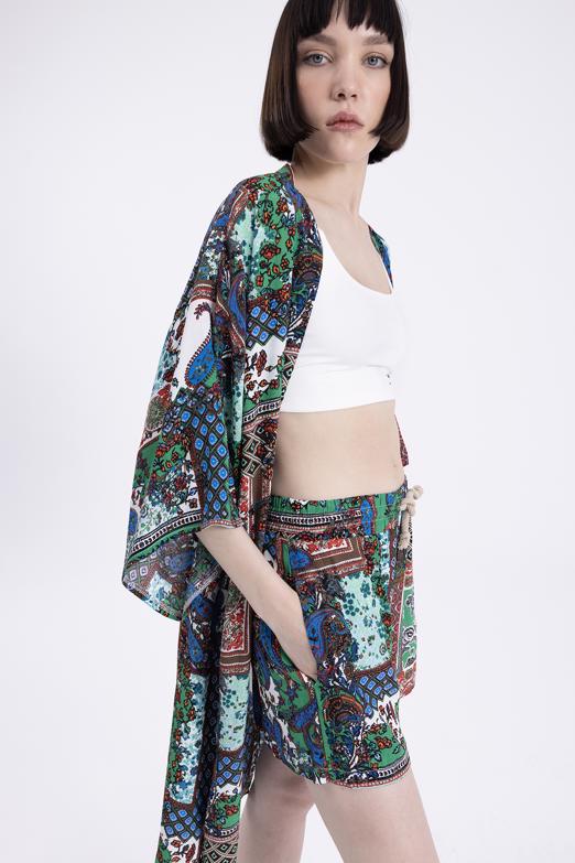 Bayan Multı Bel Lastik Detaylı Şort - BSL