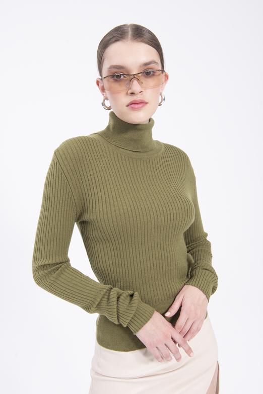 Bayan Haki Balıkçı Triko Body - BSL