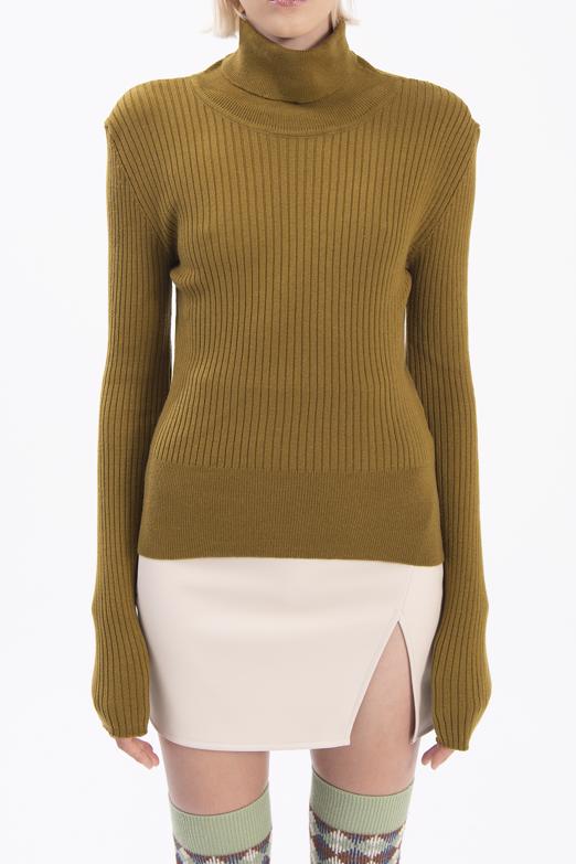 Bayan Yeşil Balıkçı Triko Body - BSL