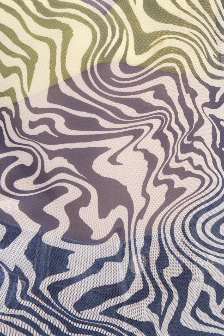 Bayan Lacivert Uzun Kollu Tül Body