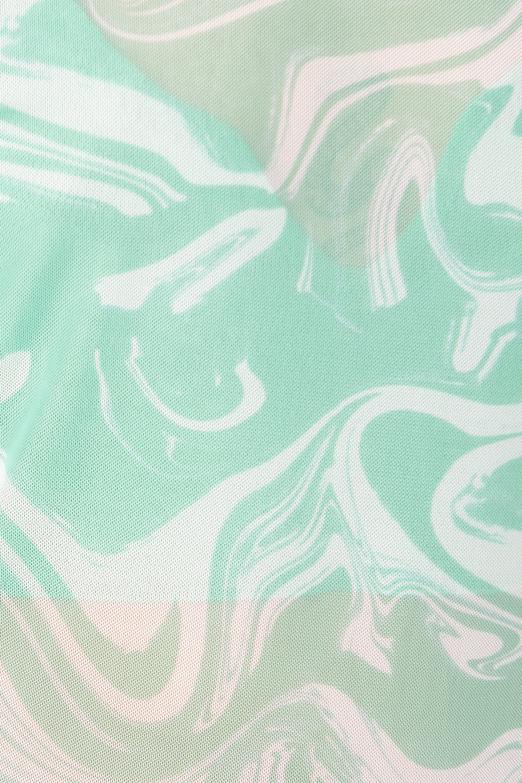 Bayan Yeşil Uzun Kollu Tül Body - BSL