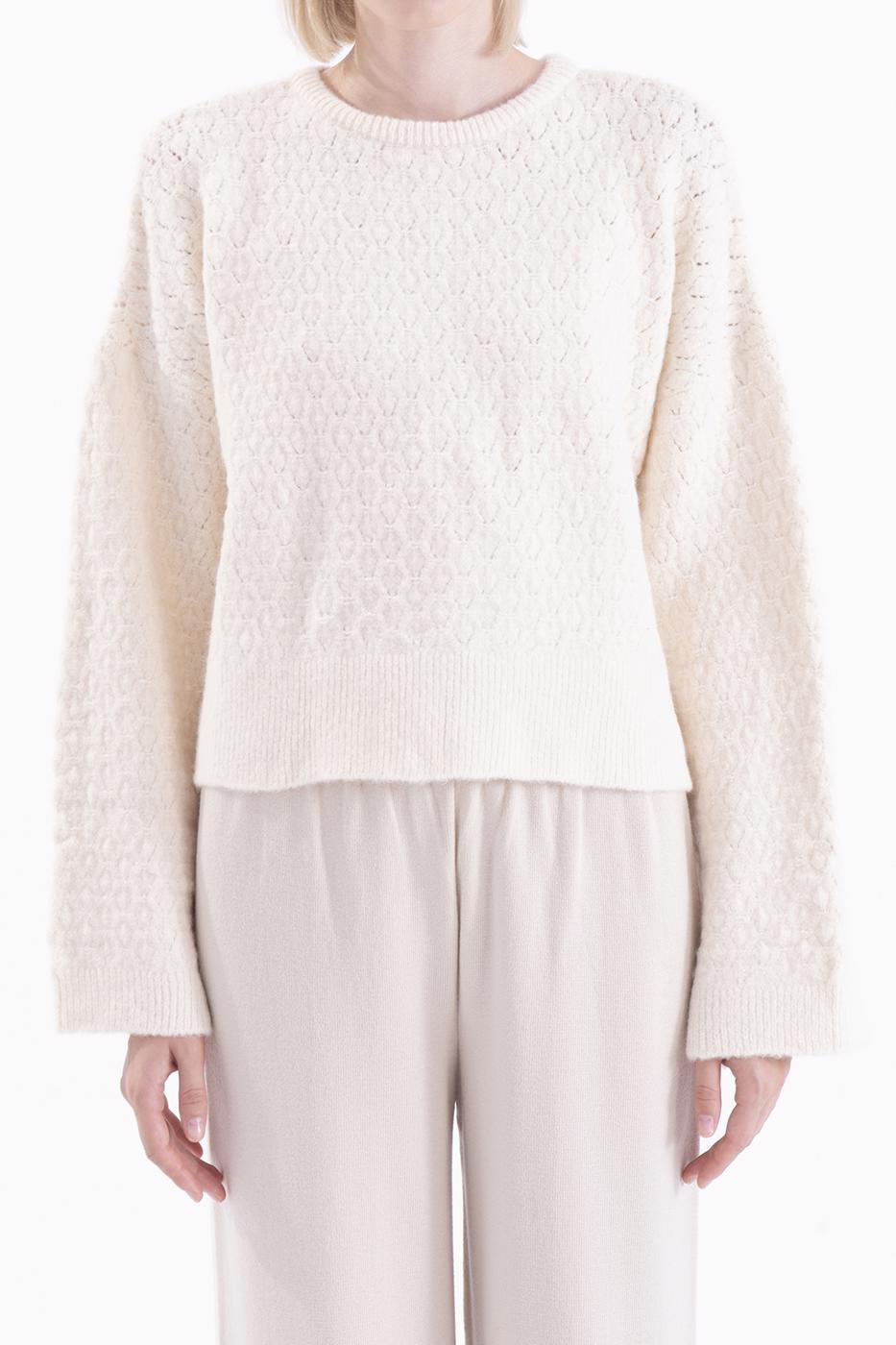 Bayan Ekru Örgü Triko Kazak