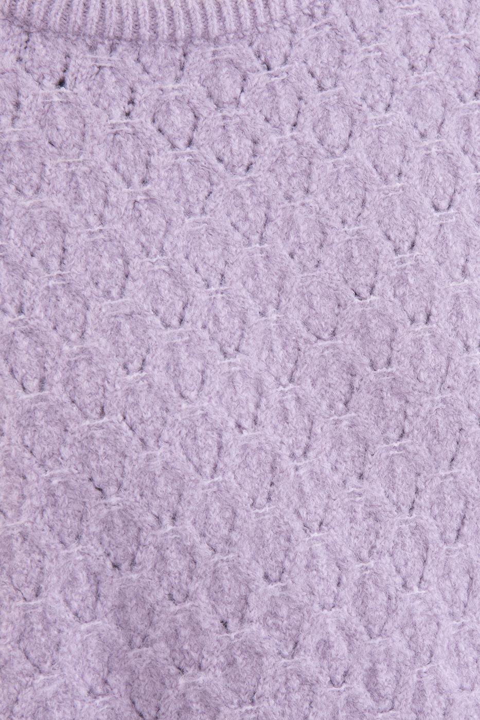 Bayan Lila Örgü Triko Kazak