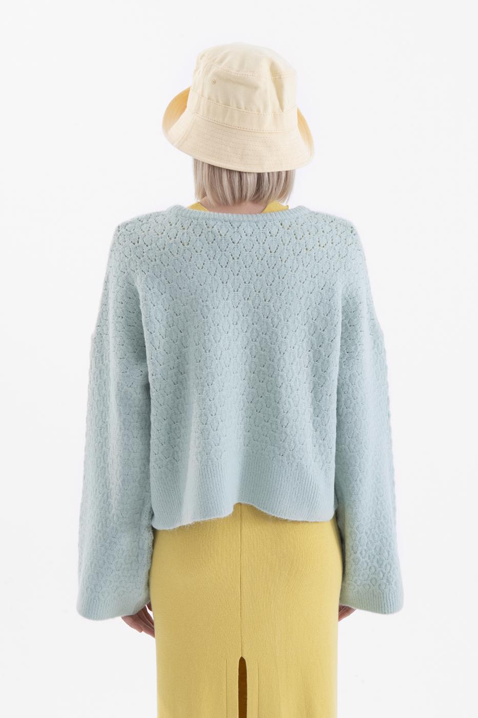 Bayan Yeşil Örgü Triko Kazak