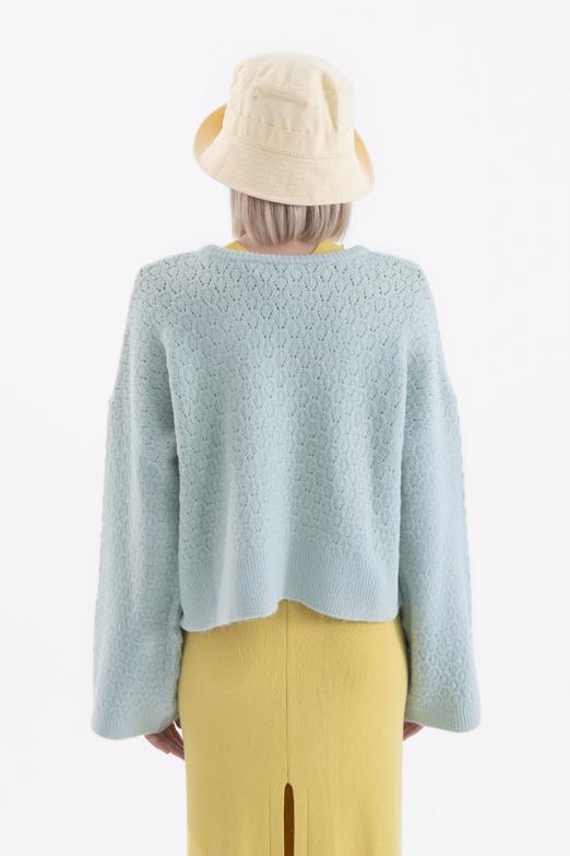 Bayan Yeşil Örgü Triko Kazak - BSL