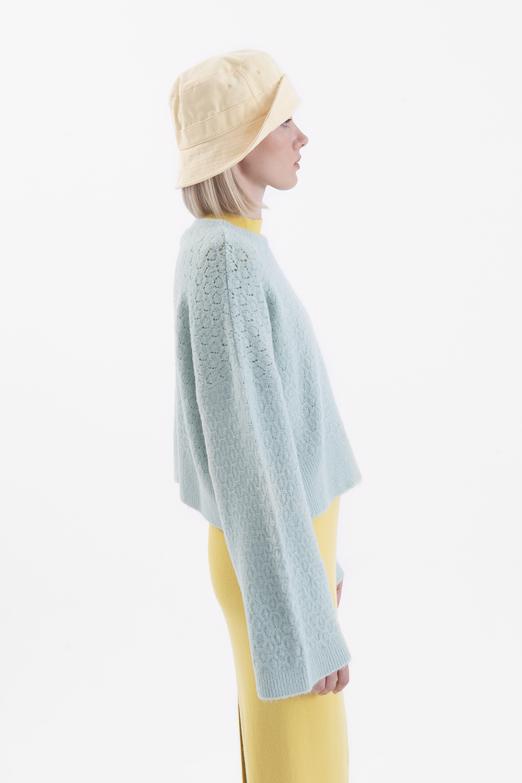 Bayan Yeşil Örgü Triko Kazak - BSL