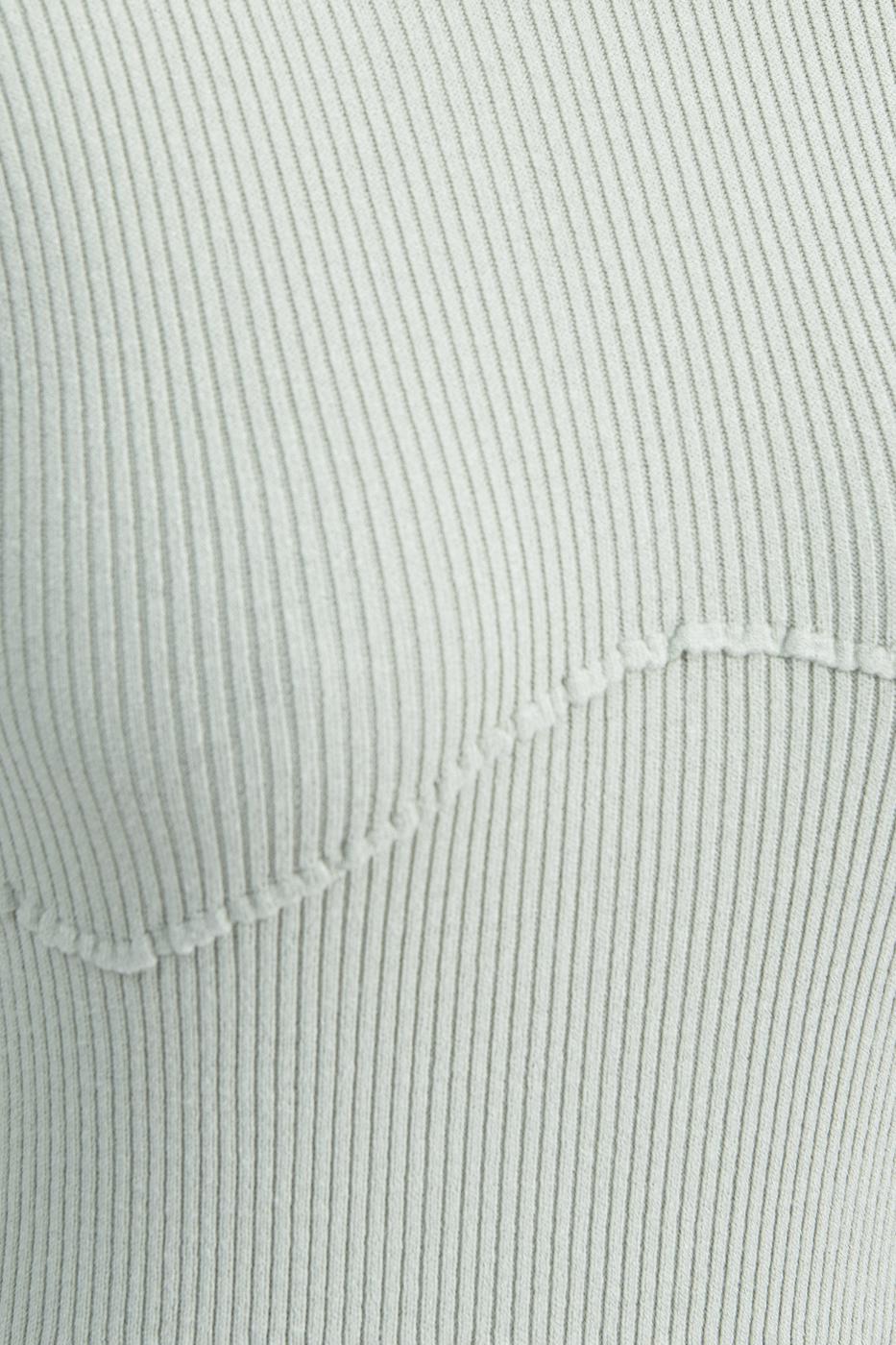 Bayan Yeşil Dik Yakalı Triko Kalem Elbise