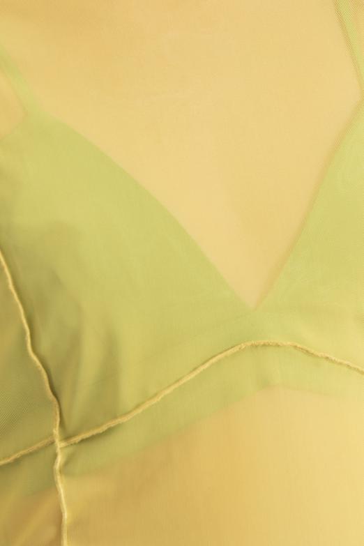 Bayan Sarı Uzun Kollu Tül Body - BSL