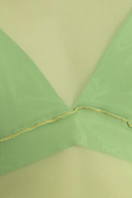 Bayan Yeşil Uzun Kollu Tül Body - BSL