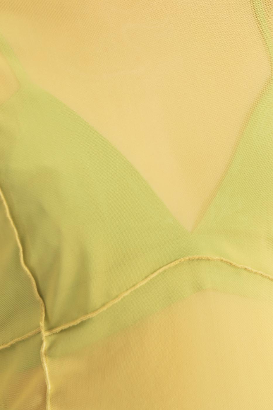 Bayan Yeşil Uzun Kollu Tül Body