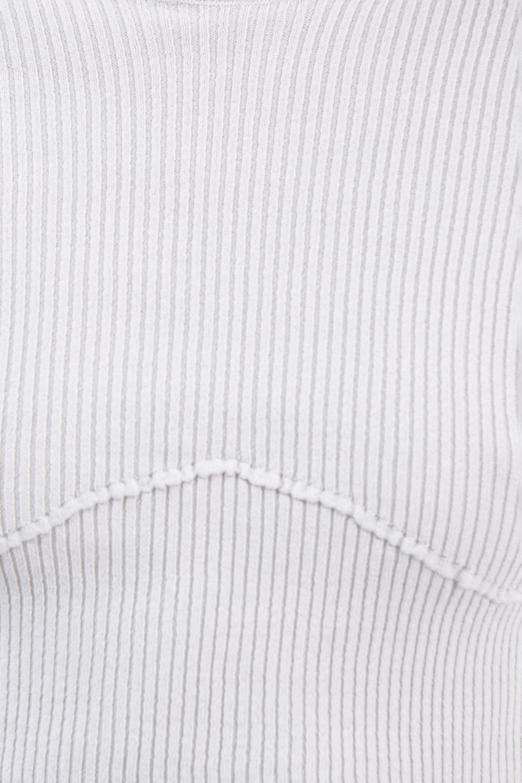 Bayan Gri Dik Yakalı Crop Triko Bluz - BSL