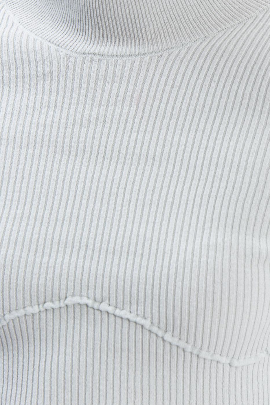 Bayan Yeşil Dik Yakalı Crop Triko Bluz