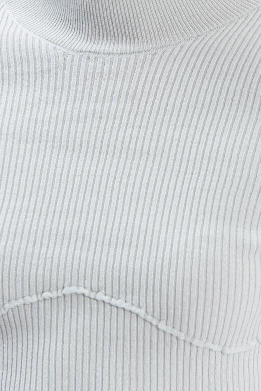 Bayan Yeşil Dik Yakalı Crop Triko Bluz - BSL