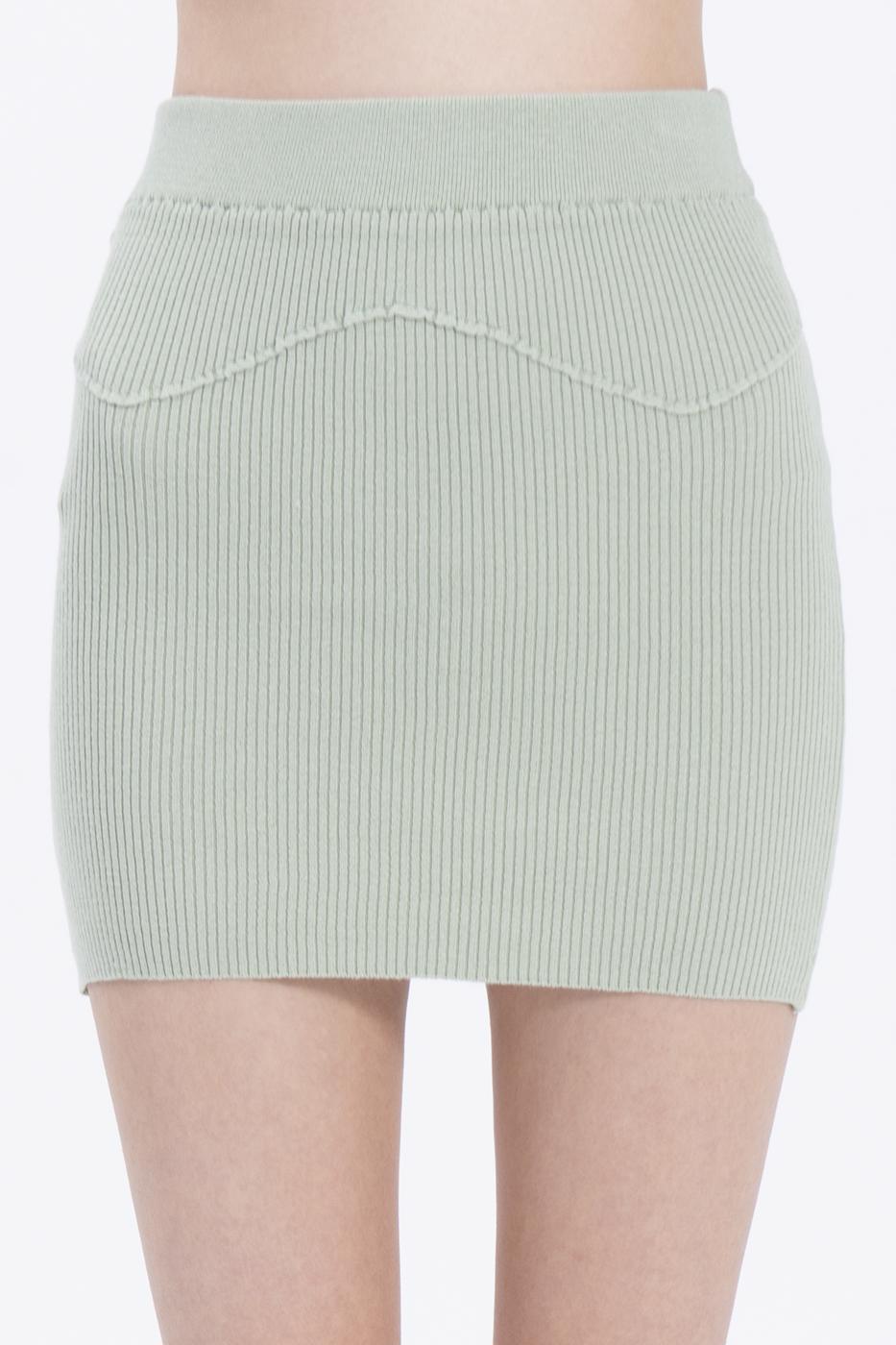 Bayan Haki Triko Mini Dar Etek