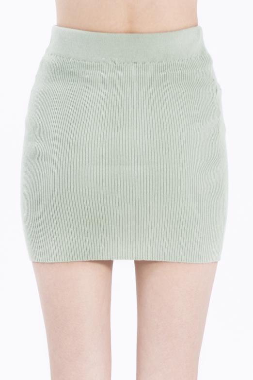 Bayan Haki Triko Mini Dar Etek - BSL