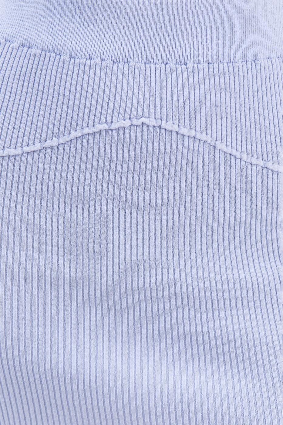 Bayan Mavi Triko Mini Dar Etek