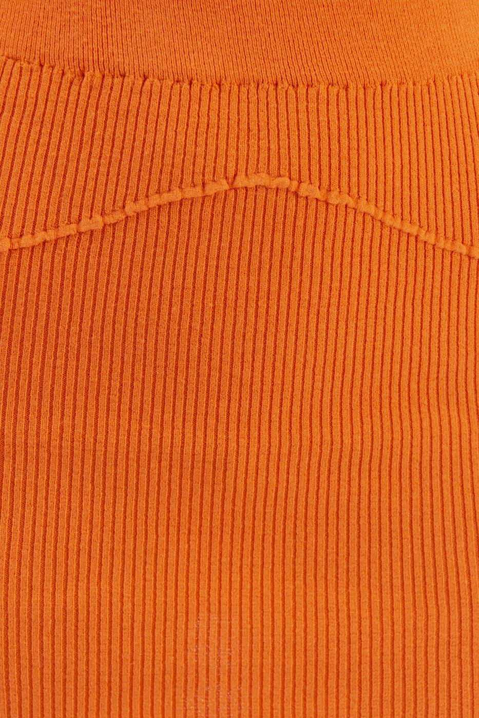 Bayan Oranj Triko Mini Dar Etek