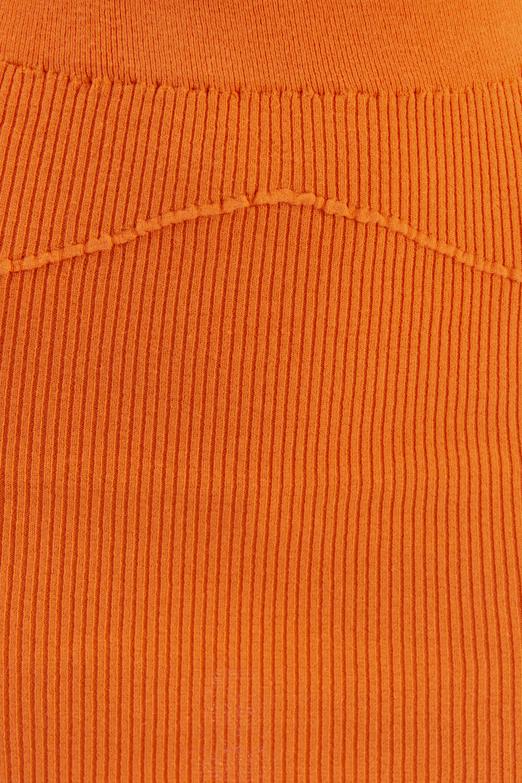 Bayan Oranj Triko Mini Dar Etek - BSL