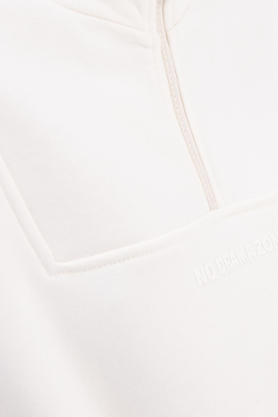 Bayan Ekru Dik Kapalı Sweatshırt