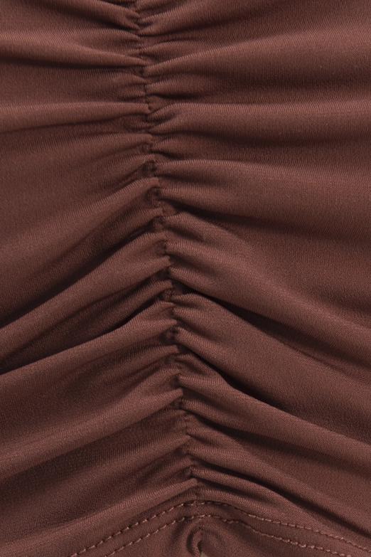 Bayan Kahverengi Uzun Kollu Crop Body - BSL