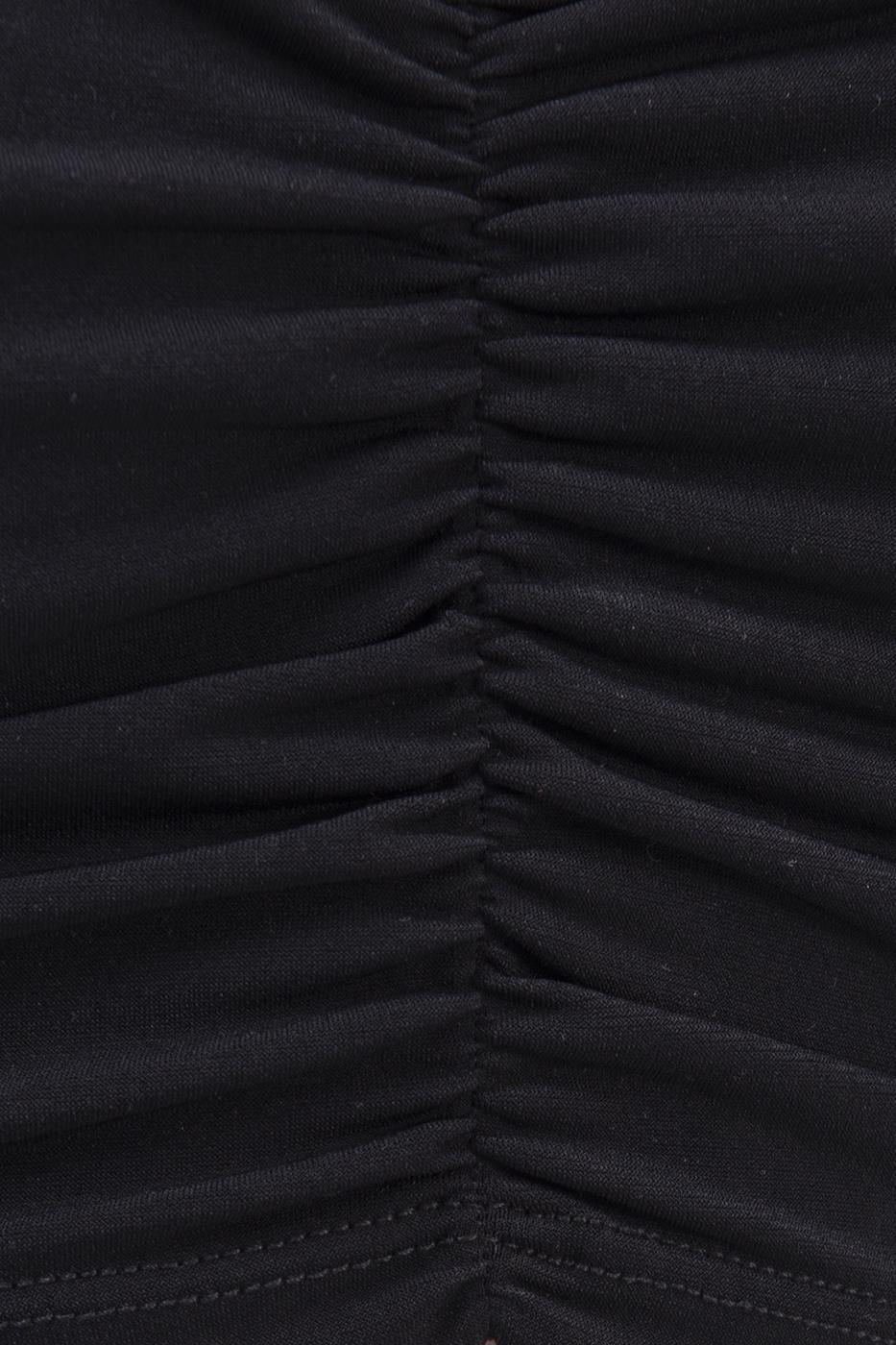 Bayan Siyah Uzun Kollu Crop Body