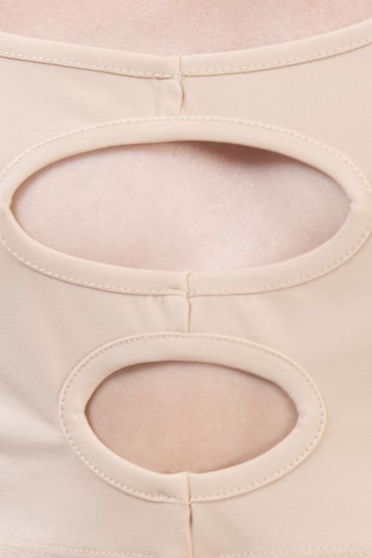 Bayan Bej Pencere Detaylı Crop Body - BSL