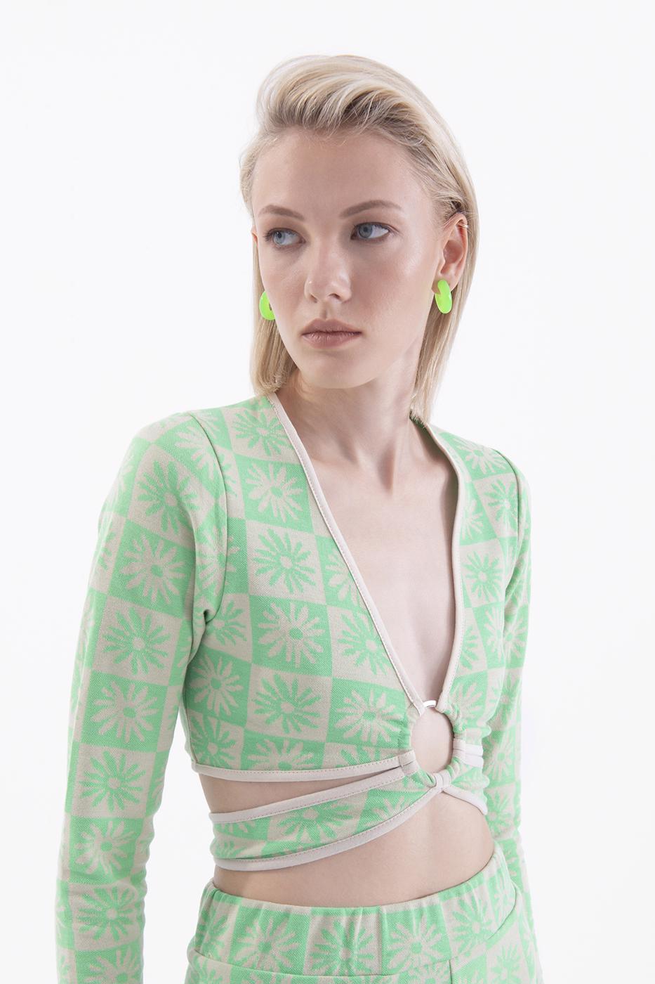 Bayan Yeşil Uzun Kollu Büstiyer