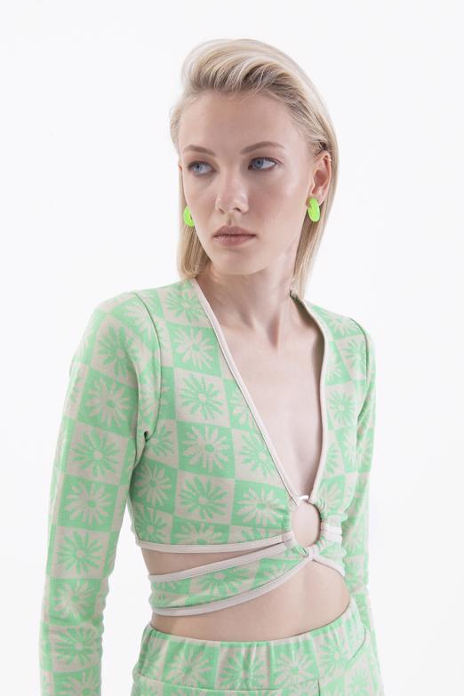 Bayan Yeşil Uzun Kollu Büstiyer - BSL