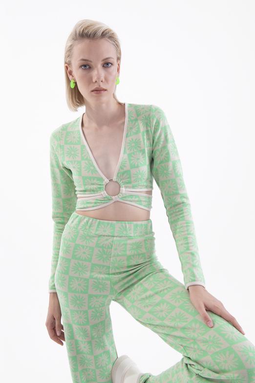 Bayan Yeşil Uzun Kollu Büstiyer - BSL