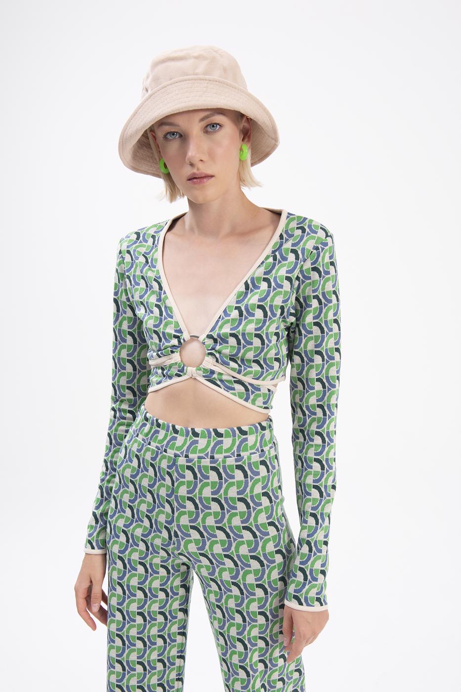 Bayan Yeşil Uzun Kollu Büstiyer