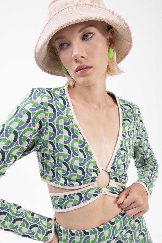 Bayan Yeşil Uzun Kollu Büstiyer - BSL