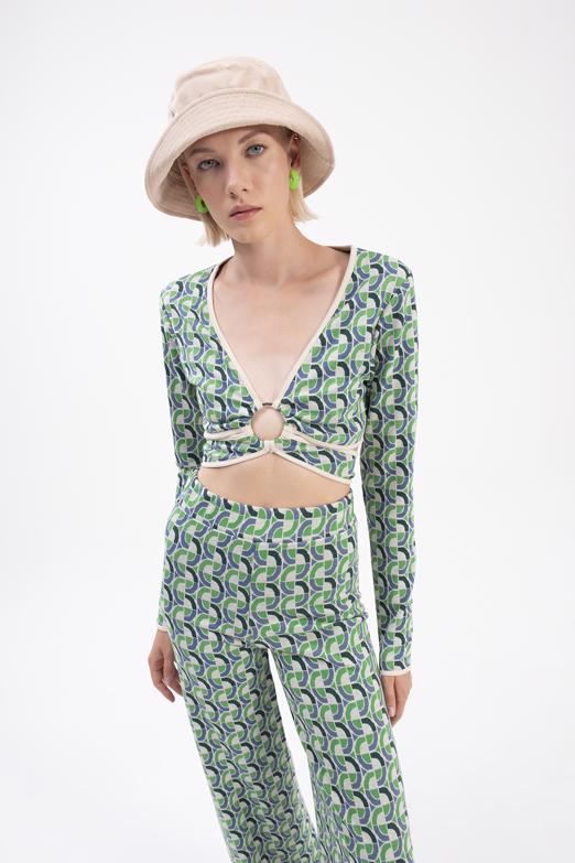 Bayan Yeşil Uzun Kollu Büstiyer - BSL