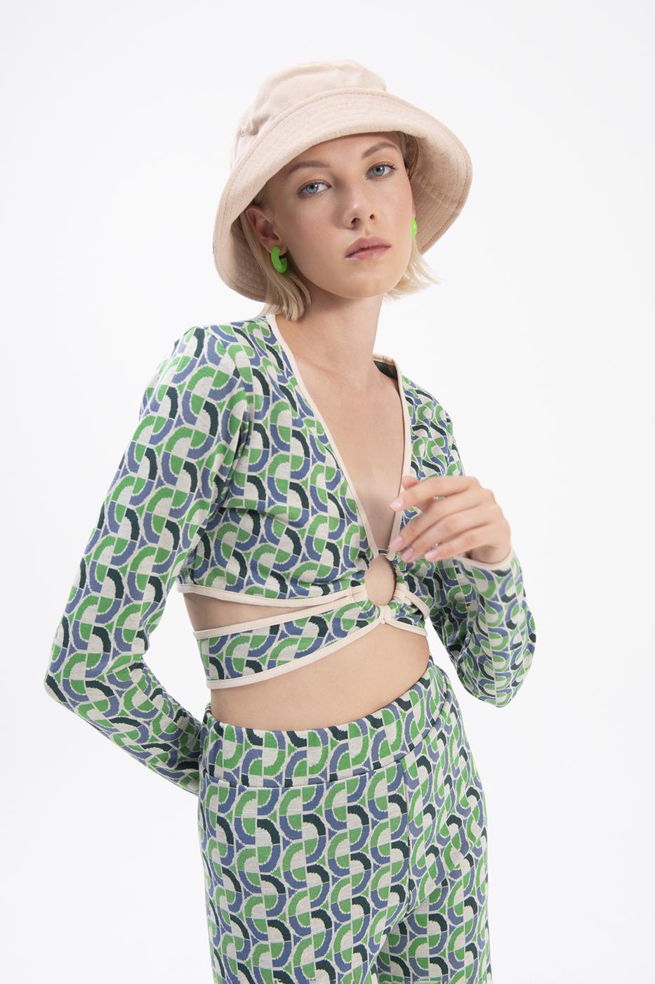 Bayan Yeşil Uzun Kollu Büstiyer