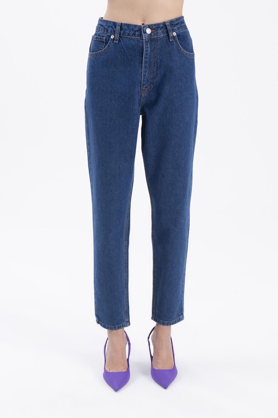 Bayan Mavi Yüksek Bel Denim Pantolon