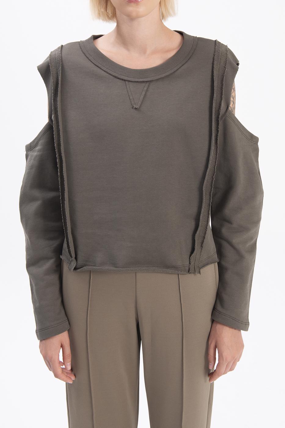 Bayan Haki Kol Pencereli Sweatshırt