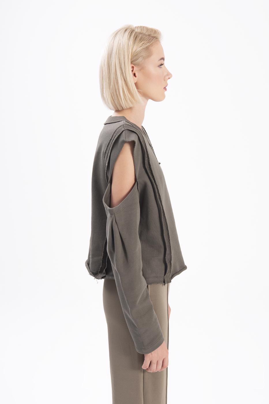 Bayan Haki Kol Pencereli Sweatshırt