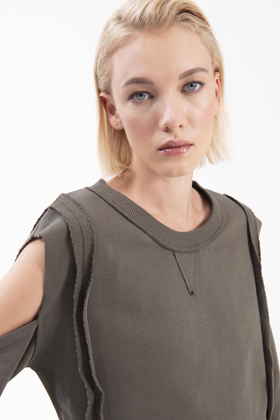 Bayan Haki Kol Pencereli Sweatshırt