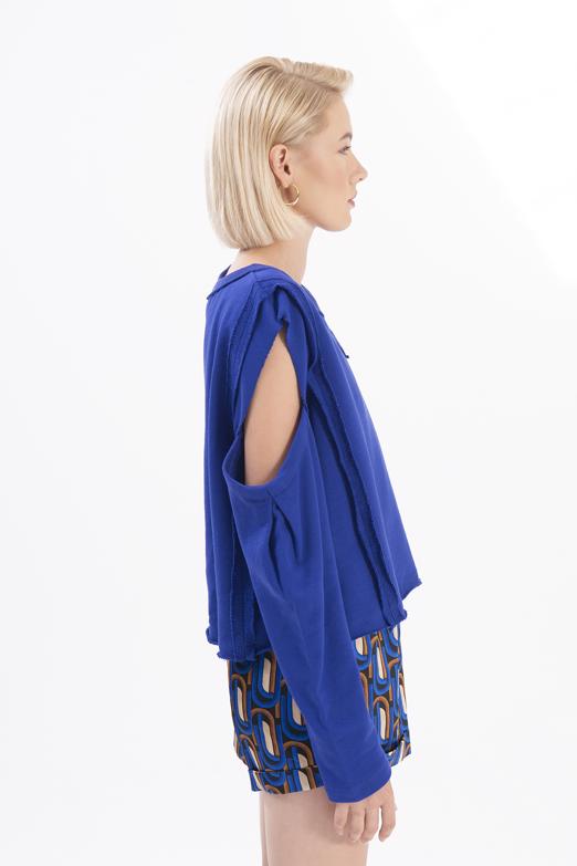 Bayan Sax Kol Pencereli Sweatshırt - BSL