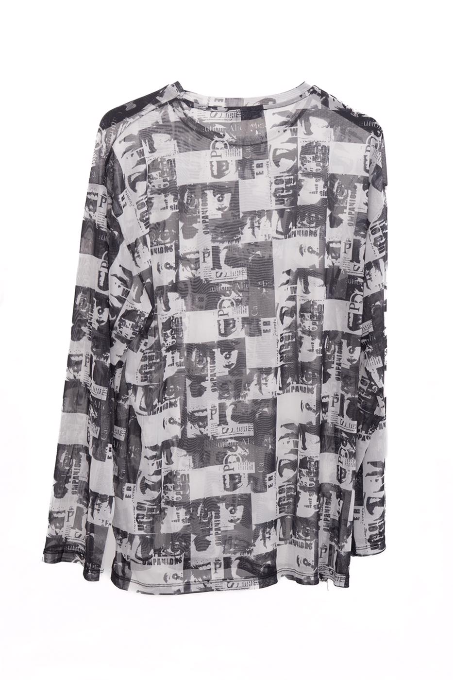 Bayan Beyaz Tül Basic Bluz