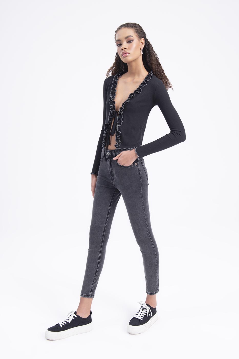 Bayan Siyah Skinny Pantolon