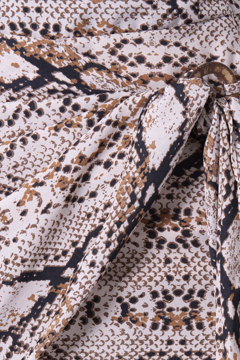 Bayan Bej Aller Parçalı Mini Etek