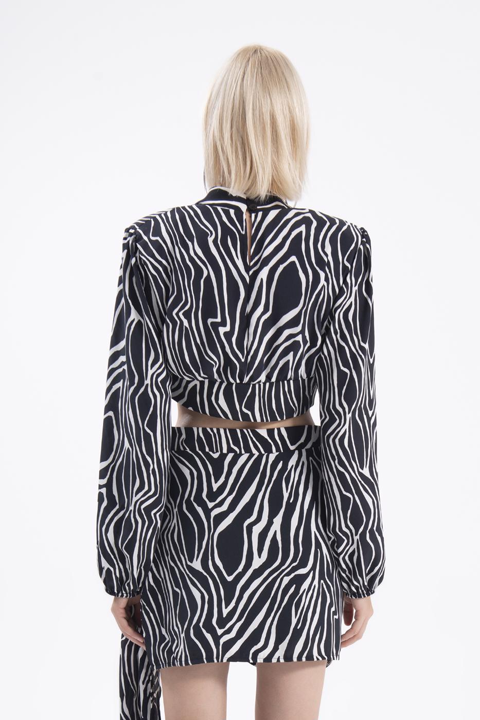 Bayan Siyah Aller Parçalı Mini Etek