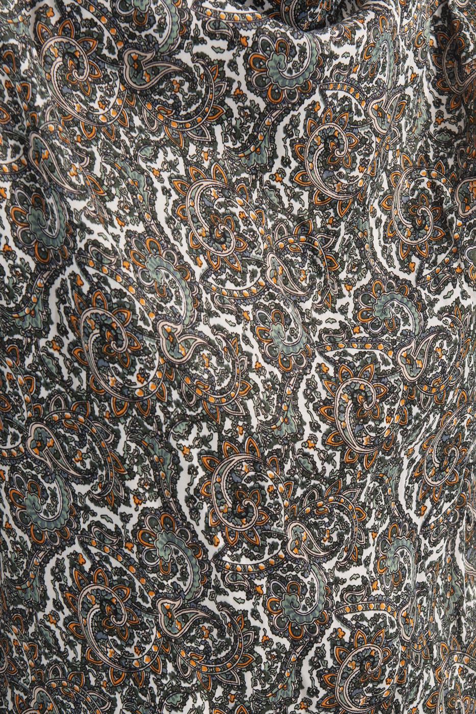 Bayan Yeşil Balon Kollu Midi Elbise