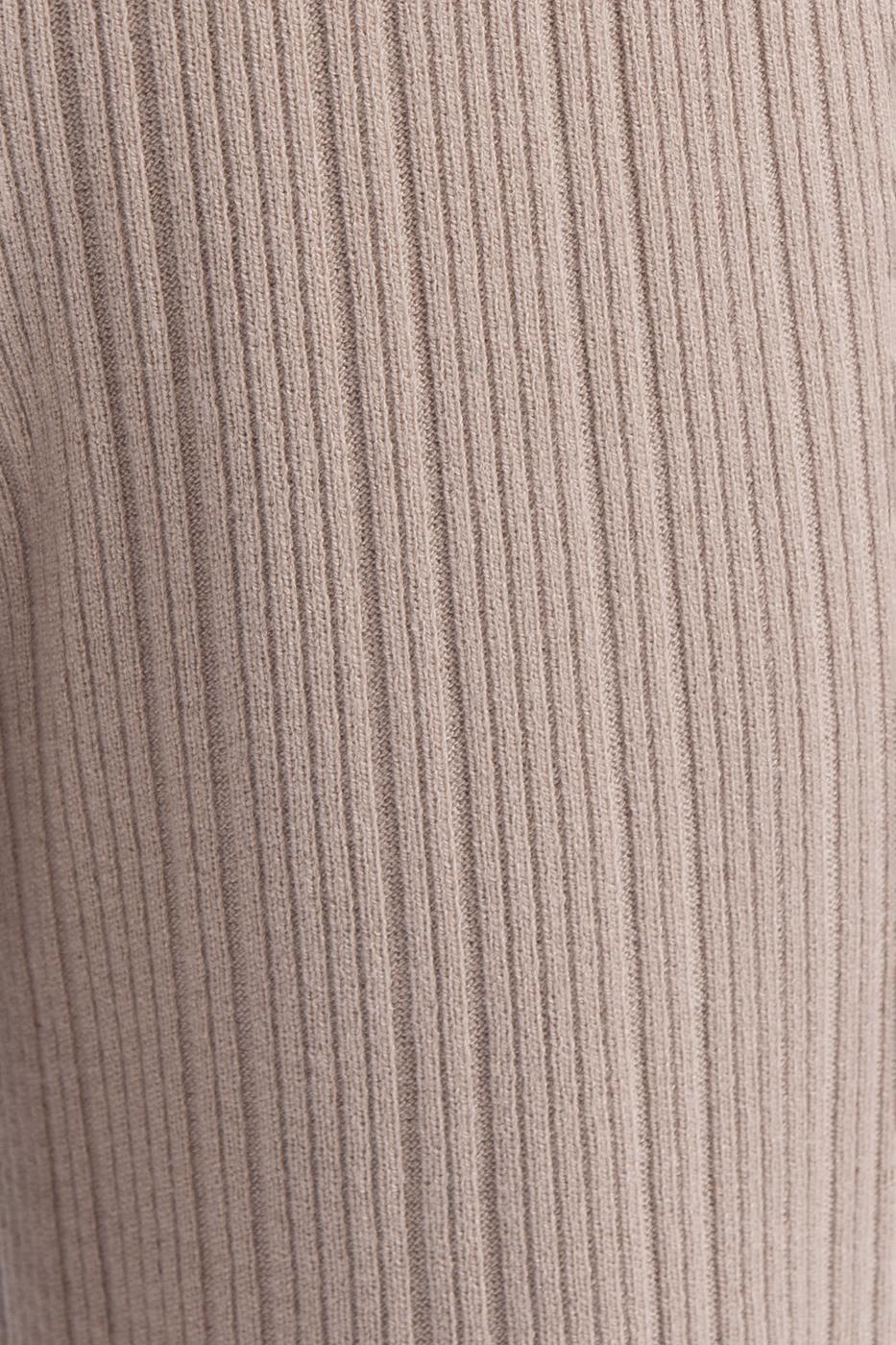 Bayan Bej Fitilli Triko Pantolon