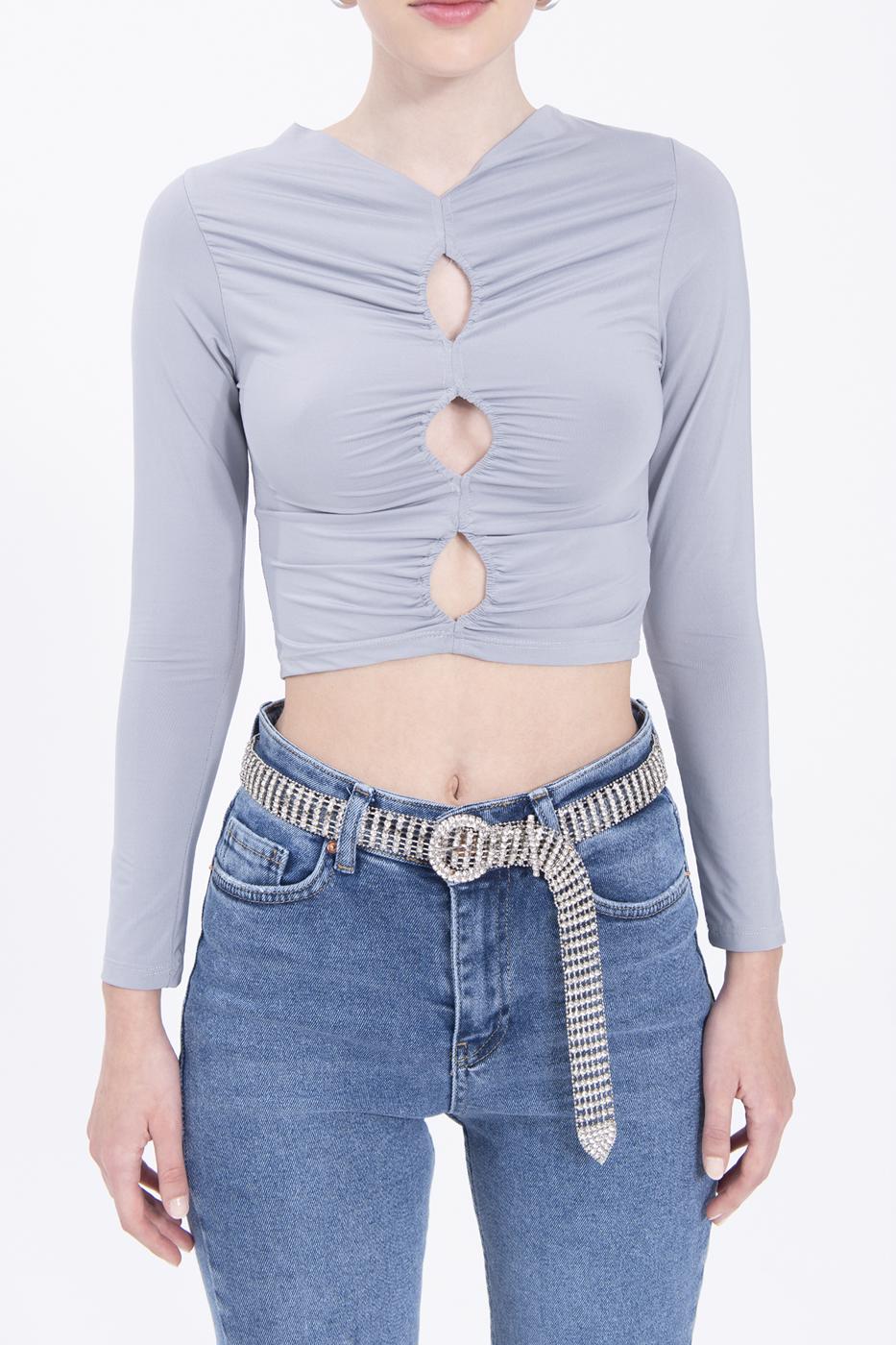 Bayan Gri Pencere Detaylı Top