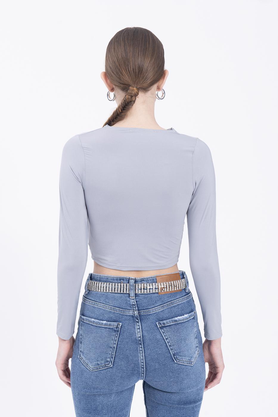 Bayan Gri Pencere Detaylı Top