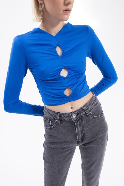 Bayan Sax Pencere Detaylı Top - BSL