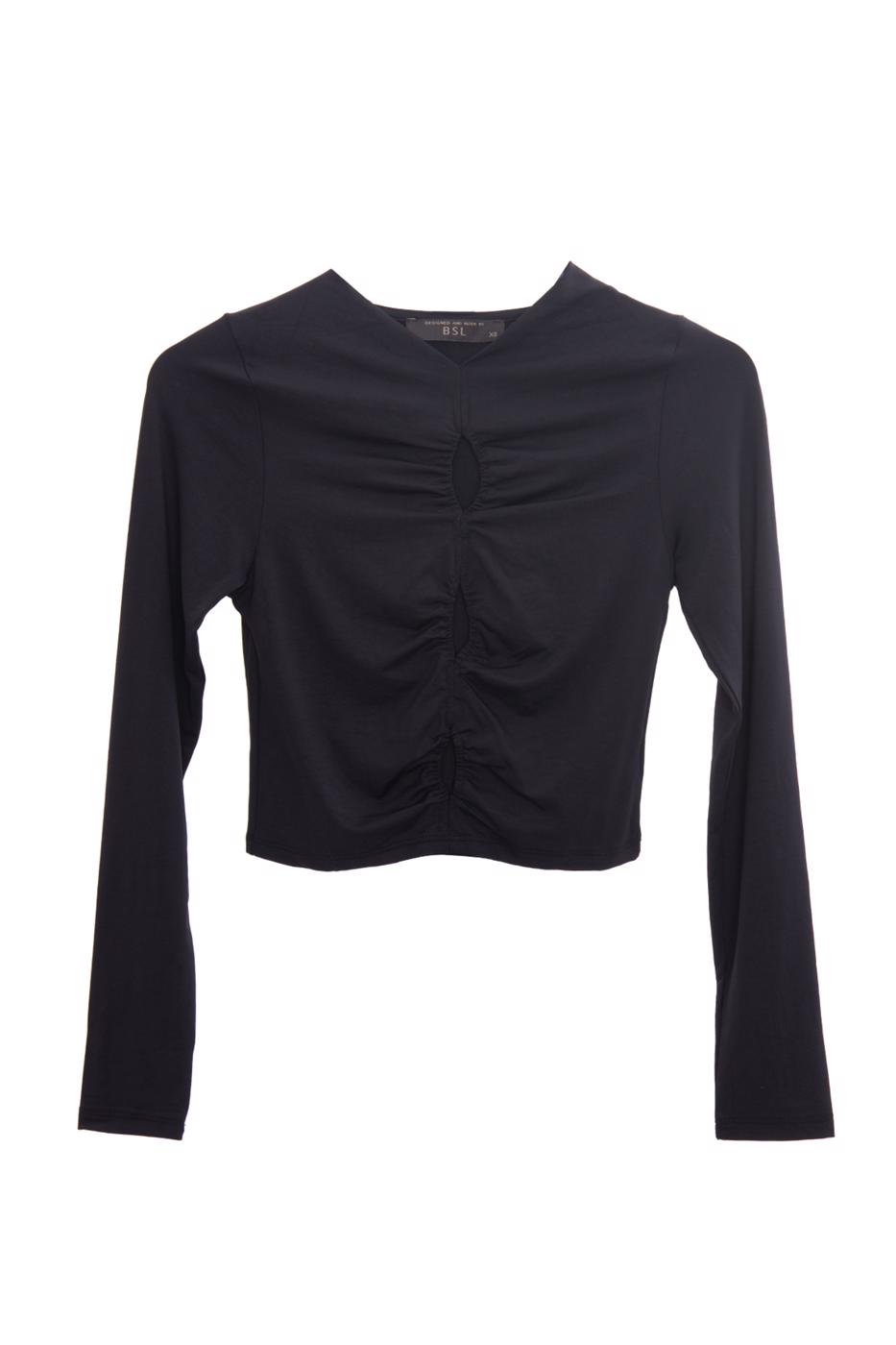 Bayan Siyah Pencere Detaylı Top