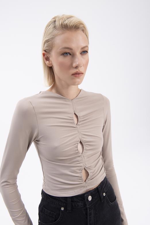 Bayan Vizon Pencere Detaylı Top - BSL